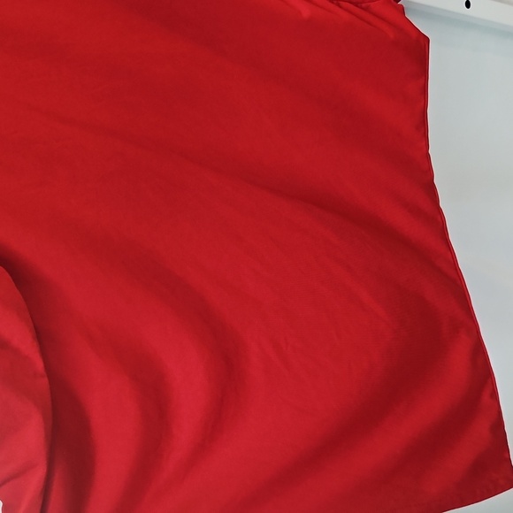 Auxo Red Jumper Harem Jumpsuit Short Sleeve One piece Loose Baggy Romper Sz S - Picture 5 of 7